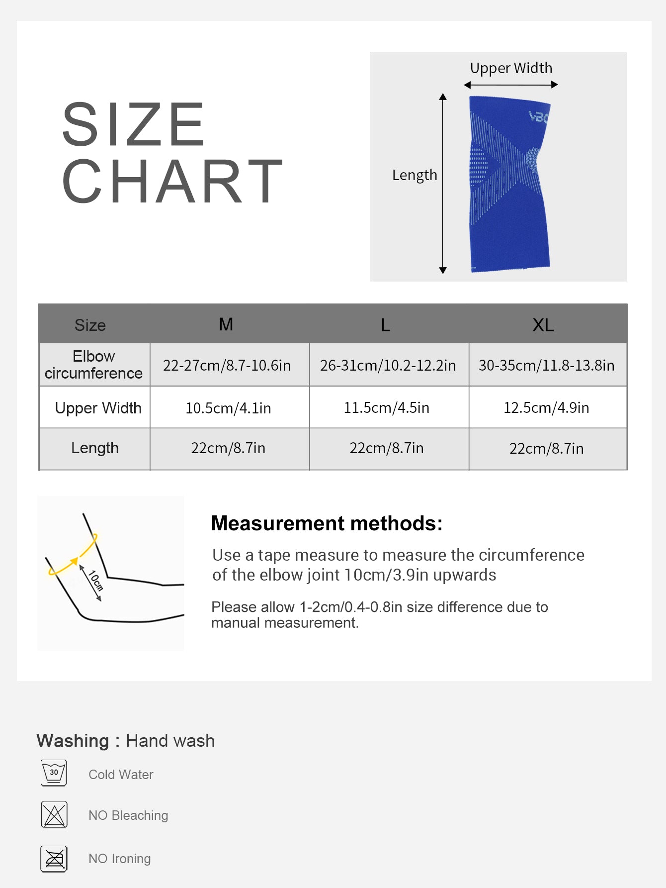 VBOSi 1 Pair Compression Breathable Elbow Sleeve