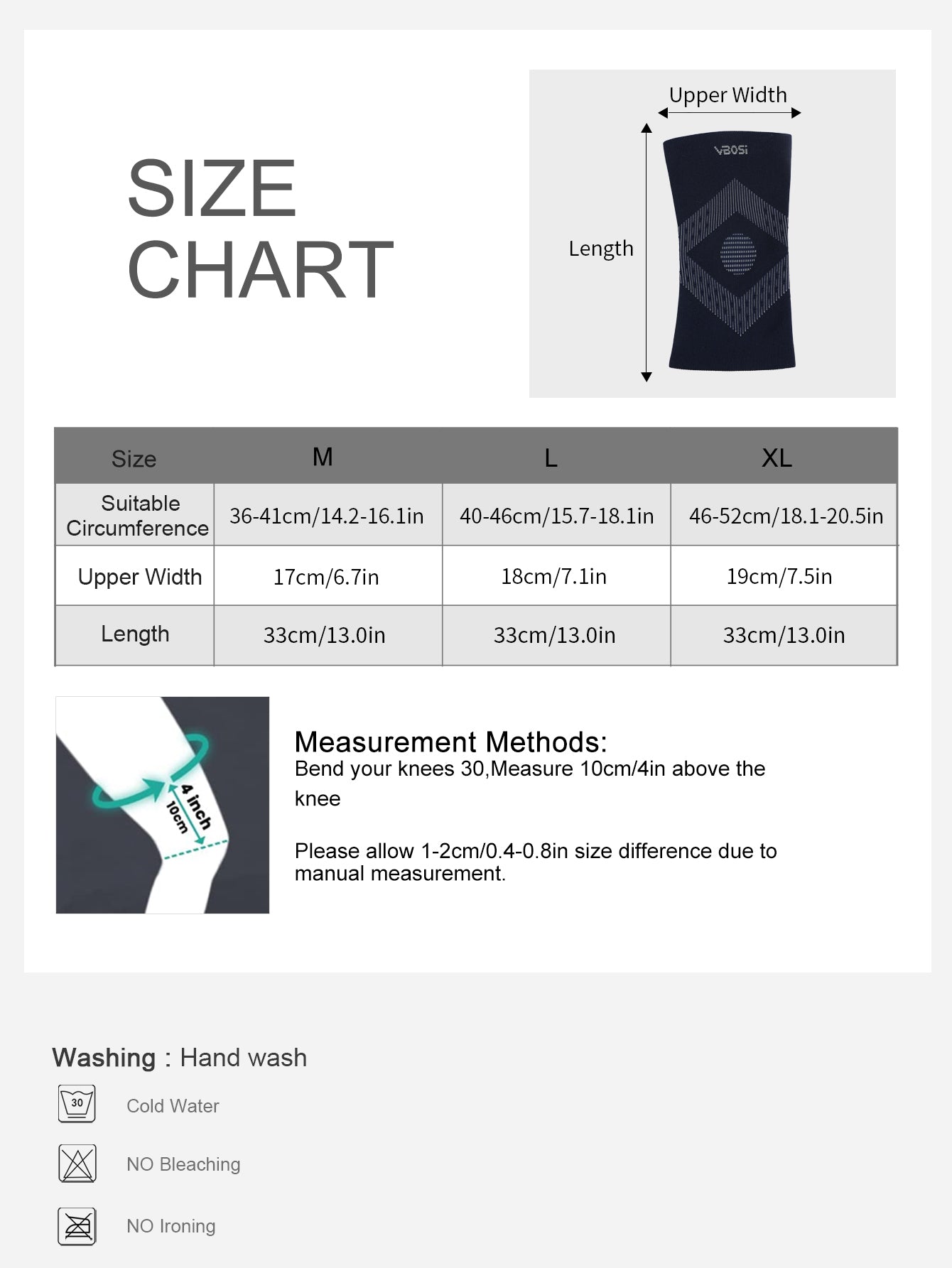 VBOSi 1 Pair Anti Slip Compression Knee Sleeve