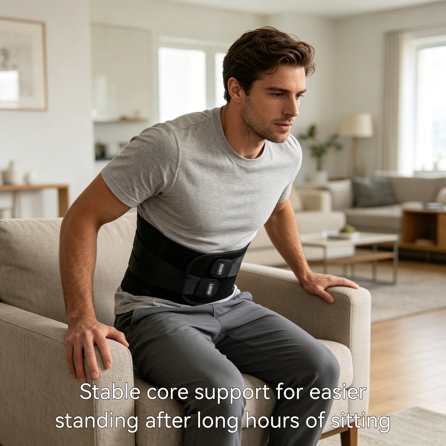 VBOSi Lower Back Support Waist Belt with Steel Bars