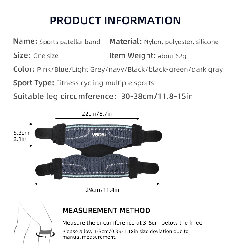 VBOSi 1 Piece Knee Support Silicone Shock Absorption Brace