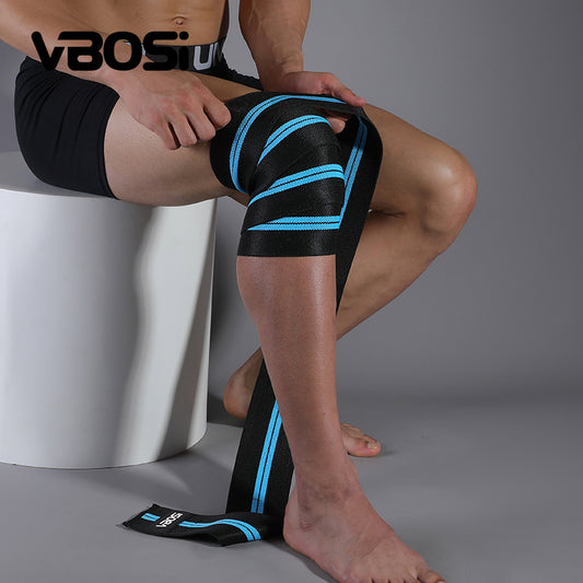 JINGBA SUPPORT 6324 Polyester Non-Slip Running Genouillère Brace High Elastic Compression Genou Bandage Wraps