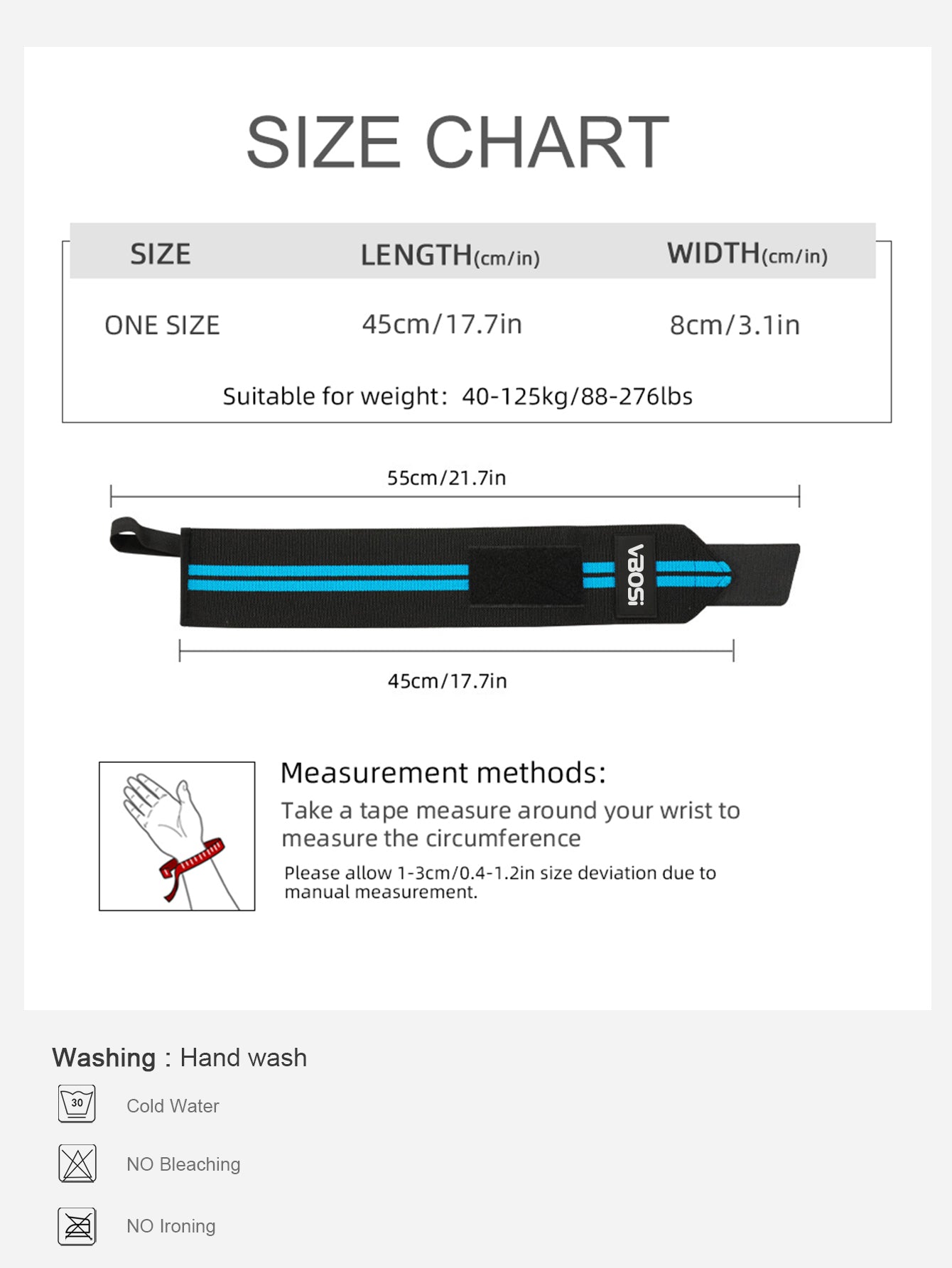 VBOSi 1 Pair Elastic Wrist Support Band