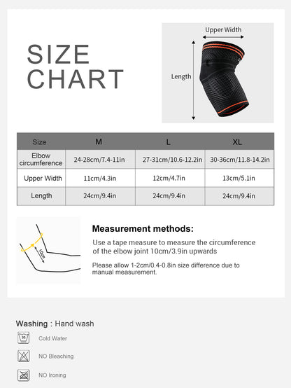 VBOSi 1 Piece Elastic Elbow Support with Silicone Pad