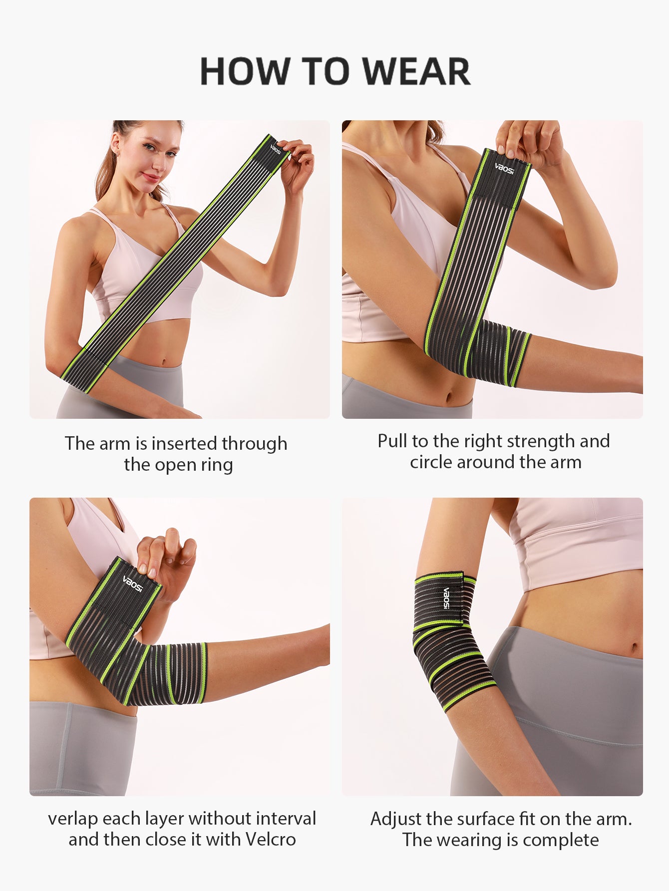 VBOSi 1 Pair Adjustable Elbow Support Band