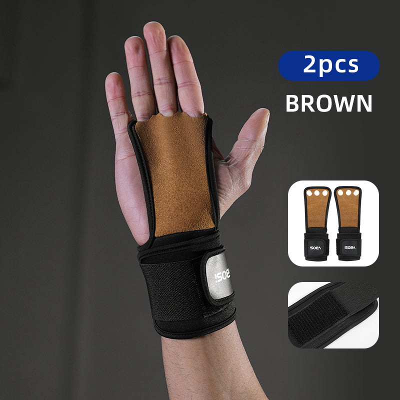 VBOSi Leather Weightlifting Grips Gym Gloves