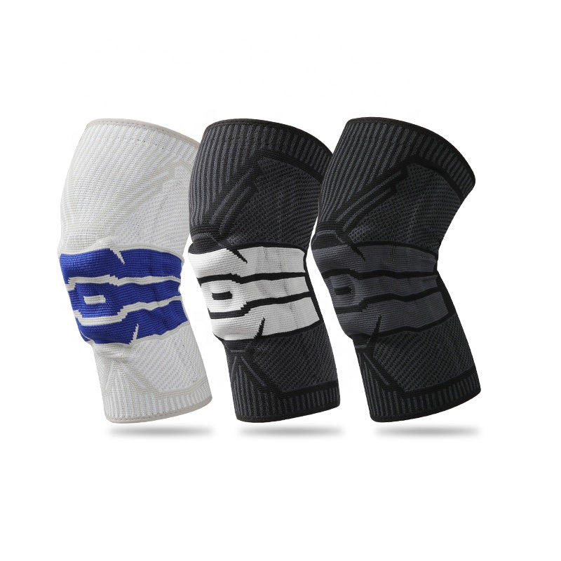 Compression Knee Sleeve with Patella Gel Pad and Stabilizing Spring for Protection